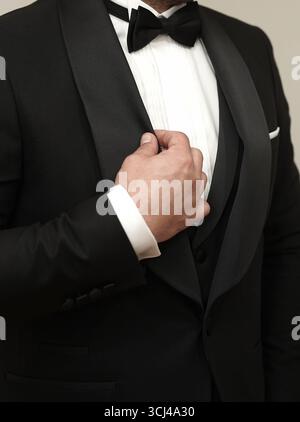 Timeless Groom. Unknown Man , Portrait, Close up Detail . Stock Photo
