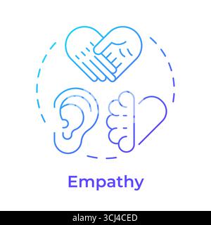 Empathy blue gradient concept icon Stock Vector