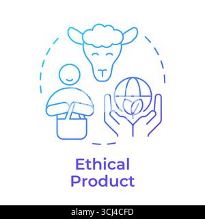Ethical product blue gradient concept icon Stock Vector