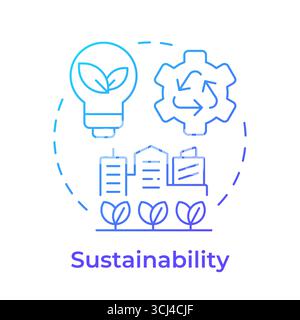 Sustainability blue gradient concept icon Stock Vector