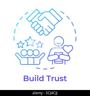 Build trust blue gradient concept icon Stock Vector