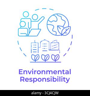 Environmental responsibility blue gradient concept icon Stock Vector