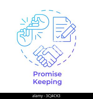 Promise keeping blue gradient concept icon Stock Vector