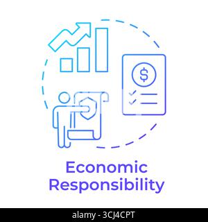 Economic responsibility blue gradient concept icon Stock Vector