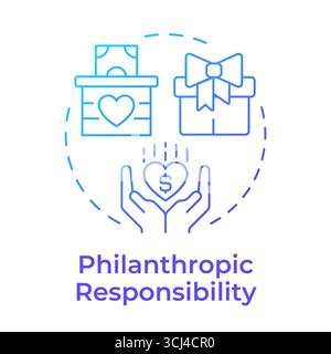 Philanthropic responsibility blue gradient concept icon Stock Vector