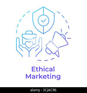 Ethical marketing blue gradient concept icon Stock Vector