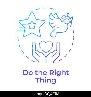 Do right thing blue gradient concept icon Stock Vector
