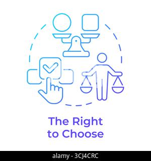 Right to choose blue gradient concept icon Stock Vector