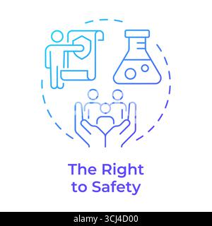 Right to safety blue gradient concept icon Stock Vector
