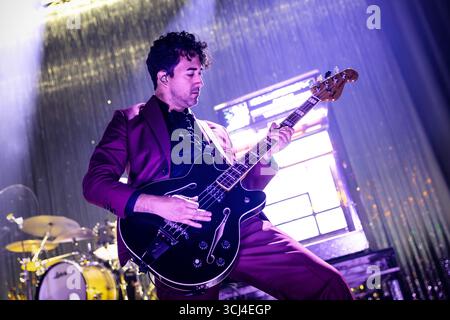Miguel (singer) performs at a concert in music festival Stock