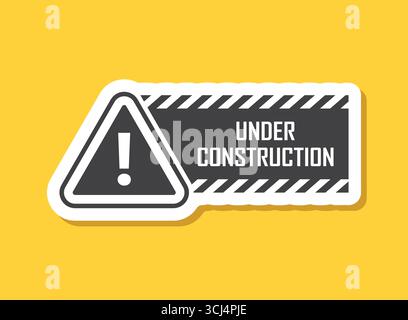 Caution, warning sticker icon in flat style. Stop vector illustration on isolated background. Do not enter sign business concept. Stock Vector