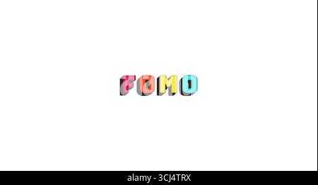 FOMO acronym colorful bold popular internet slang word Stock Vector
