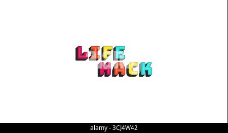 Life hack colorful bold popular internet slang word Stock Vector