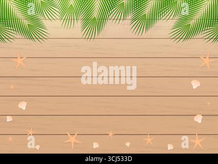Summer Beach or Sea Background. Vacation or Holiday Background. Vector Illustration. Stock Vector