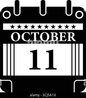 October 11 - calendar and Time planner. Daily Calendar Icon reminder ...