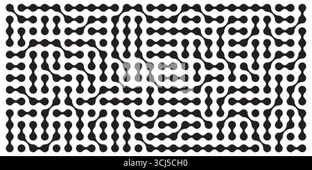 Metaball black and white Vector Background. Liquid morphing connected blobs template. Organic tech geometric backdrop. Stock Vector