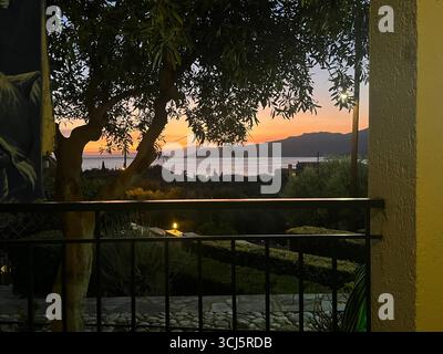 Sunset in Kardamyli, Greece Stock Photo