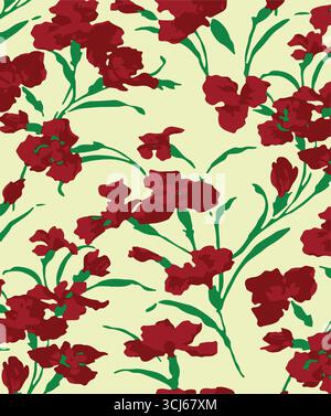 Big flowers pattern, upscale floral pattern. graphical textures floral, trendy colors pattern , flowers background with leaves. vector illustration. Stock Vector