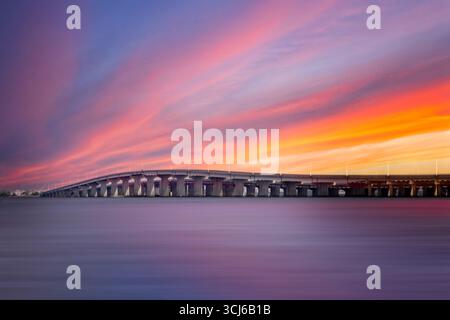 Jersey Shore Seaside Bridge Colors Stock Photo