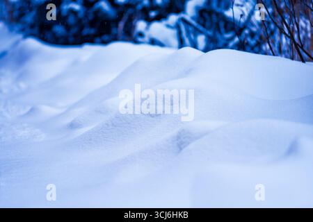 Snow texture with perspective. Winter snowy landscape. Stock Photo