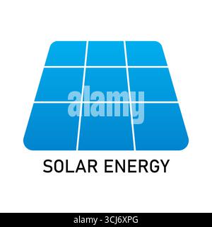 Solar Panel Logo. Solar Energy Logo. Vector Illustration Isolated on White Background. Stock Vector