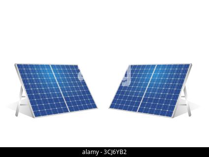 Solar Cell. Solar Panel. Renewable Energy Sources. Clean and Green Energy. Stock Vector