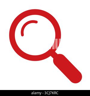 Magnifying glass with a caution sign representing danger or warning Stock Vector