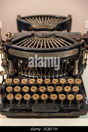 The Williams No 2 antique typewriter was produced in the late 1800's by the Williams Typewriter Company in Derby, Connecticut, USA. Stock Photo