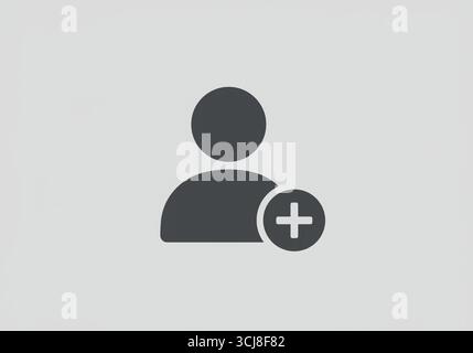 Person Plus Icon Stock Illustrations – Human Silhouette Add Symbol Vector Graphics Stock Vector