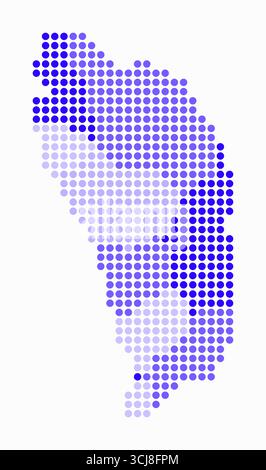 Vector Dotted Map of Dominica. Simple Silhouette of Dominica. National ...