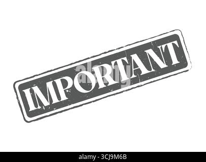 A Important Rubber Stamp Seal for Official Notices and Key Information Stock Vector