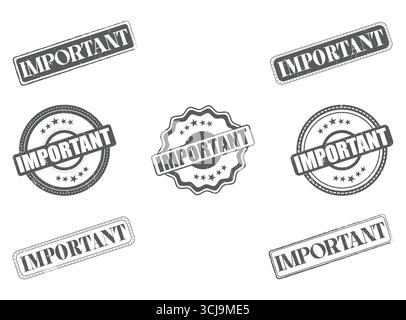 A Collection of Important Rubber Stamps and Seals Stock Vector