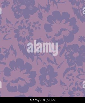 Big flowers pattern, upscale floral pattern. graphical textures floral, trendy colors pattern , flowers background with leaves. vector illustration Stock Vector