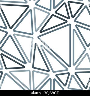 Triangles background design. Big triangles size. Monotone style. Rounded triangles outlined. Repeatable composition. Slate Blue Steel. Stock Vector
