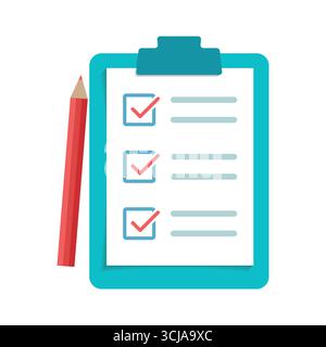 Checklist Clipboard Icon, Task List Vector Illustration, Black and White To-Do List Symbol Stock Vector