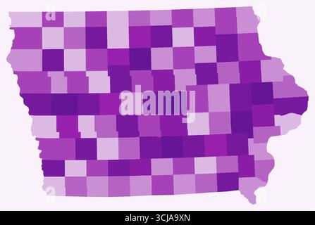 Map of Iowa with counties. Just a simple state border map with county ...
