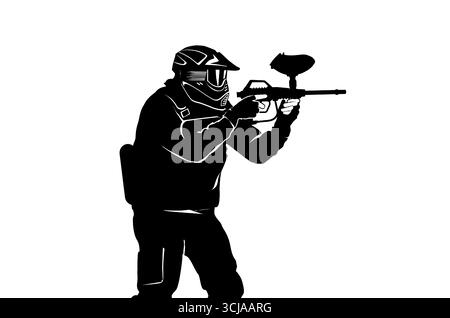 American Civil War soldiers vector graphic illustration black silhouette on white background Stock Vector