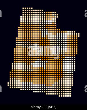 Square dots pattern map of Utah. Dotted pixel map with flag isolated on ...