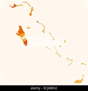 Map of the Bahamas with regions. Just a simple country border map with ...