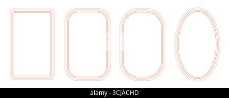 Set of decorative frames with wavy lines and patterns. Trendy vintage fancy frames for wedding invitations, birthday cards, prints. Stock Vector