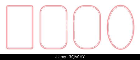 Set of decorative frames with wavy lines and patterns. Trendy vintage fancy frames for wedding invitations, birthday cards, prints. Stock Vector