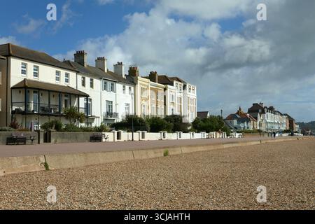 Sea front houses on Marine Parade, Hythe, Kent, UK. Stock Photo