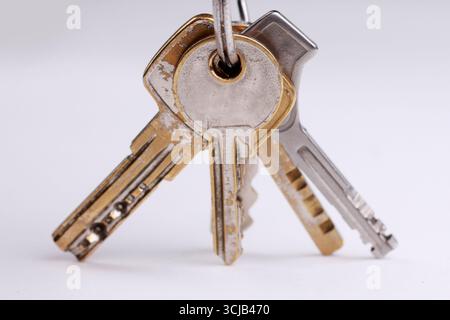 A bunch of keys isolated on a white background. Stock Photo