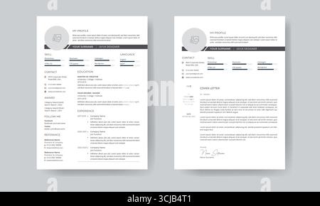 Professional Creative Resume and Cover Letter Stock Vector