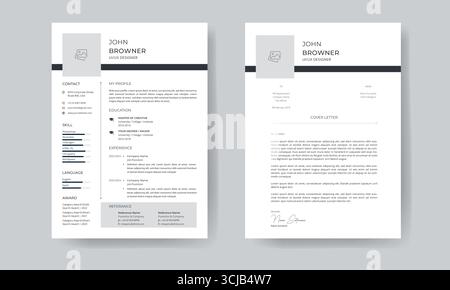 Professional Creative Resume and Cover Letter Stock Vector