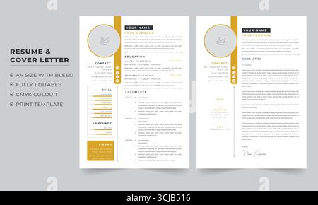 Professional Creative Resume and Cover Letter Stock Vector