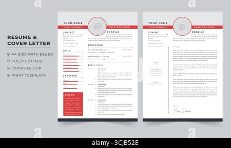 Professional Creative Resume and Cover Letter Stock Vector