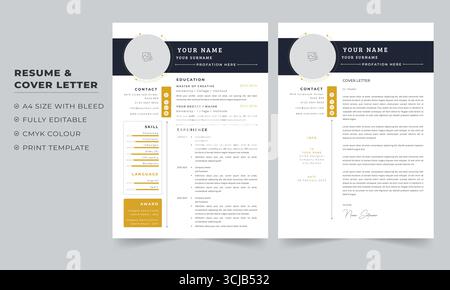Professional Creative Resume and Cover Letter Stock Vector