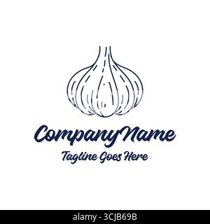 Vintage Retro Red Onion or Garlic Illustration with Line Style for Farm Garden Product Logo Design Stock Vector