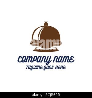 Retro Vintage Old Classic Reception Hand Call bell Logo Design Vector Stock Vector
